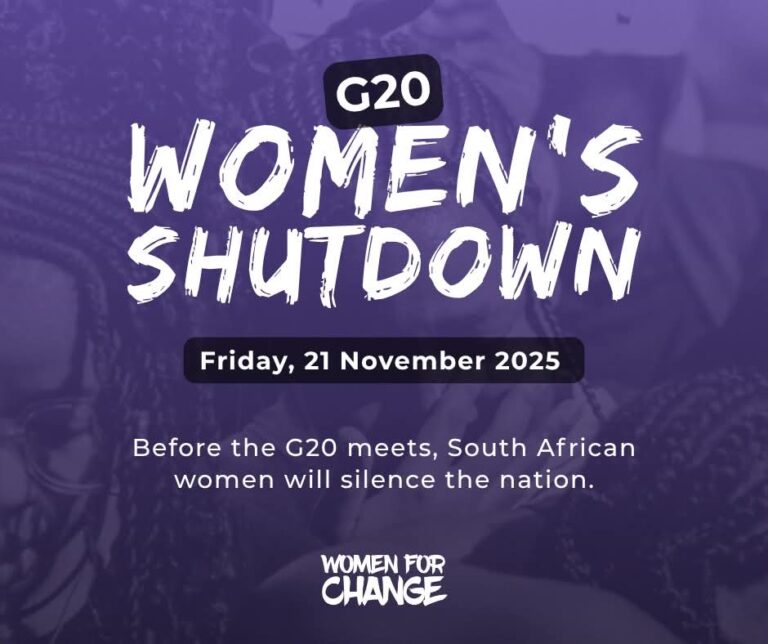 GBV shutdown planned ahead of G20 summit in Johannesburg